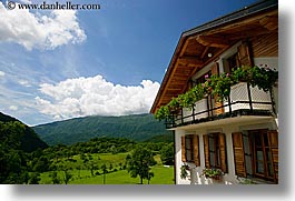 balconies, clouds, dreznica, europe, horizontal, slovenia, valley, views, photograph