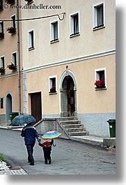 europe, fathers, krupa, slovenia, sons, umbrellas, vertical, photograph