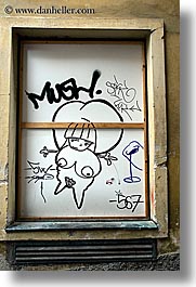arts, europe, graffiti, ljubljana, nude, slovenia, vertical, windows, photograph
