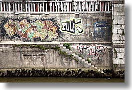arts, europe, graffiti, horizontal, ljubljana, slovenia, stairs, vulgar, photograph