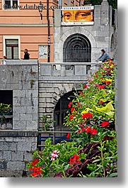 europe, eyes, flowers, ljubljana, mona lisa, slovenia, vertical, photograph