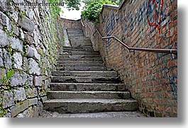 europe, horizontal, ljubljana, railing, slovenia, stairs, photograph