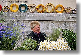 europe, flowers, horizontal, ljubljana, people, slovenia, vendors, womens, photograph