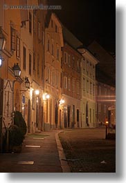 europe, ljubljana, narrow streets, nite, slovenia, towns, vertical, photograph