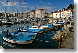 blues, boats, europe, harbor, horizontal, pirano, slovenia, water, photograph