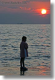 childrens, europe, girls, ocean, people, pirano, slovenia, sunsets, vertical, water, photograph