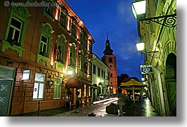 buildings, europe, horizontal, hotels, long exposure, nite, ptuj, slovenia, towns, photograph