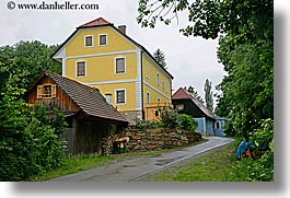 europe, horizontal, houses, slovenia, styria, yellow, photograph