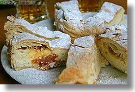desserts, europe, foods, horizontal, powdered, slovenia, strudel, sugar, triglavski narodni park, photograph