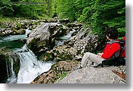 europe, forests, horizontal, ingrid, lush, rivers, rushing, slovenia, triglavski narodni park, waterfalls, womens, photograph
