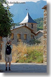 images/Europe/Spain/Ansovell/church-belfry-houses-n-hiker-01.jpg