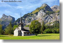 churches, clouds, europe, horizontal, kandersteg, mountains, nature, scenics, sky, switzerland, photograph