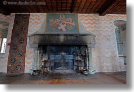 chateau de chillon, europe, fireplace, horizontal, montreaux, switzerland, photograph