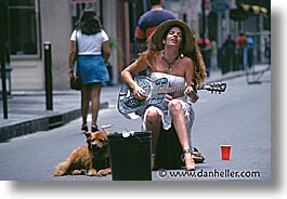 america, dogs, horizontal, musicians, new orleans, north america, united states, photograph