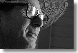 america, black and white, clothes, dale, glasses, halfway, hats, horizontal, north america, oregon, straw hat, united states, photograph